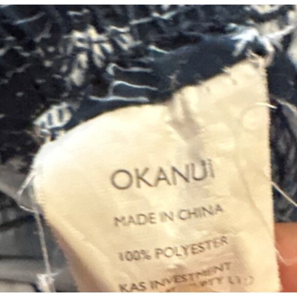 Okanui Shorts Mens Tropical Navy White Med Palm Trees Hawaiian Beach Resort - Picture 6 of 7